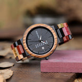 Calendar Watch with multicolored band