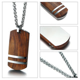 Rosewood Dog Tag Necklace 