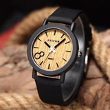 8-Face Wood Watch with Vegan leather band