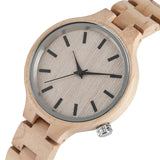 Women's pale bamboo watch with big face