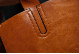 Leather Casual Tote in brown