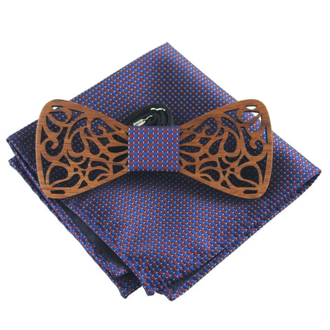 Beautiful Bow Tie & Pocket Square - The Wud Shop