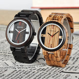 Skeleton Wood Watches in Dark and Striped wood
