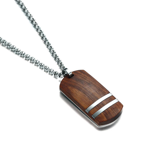 Rosewood Dog Tag Necklace 
