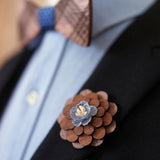 Wooden Bowtie and Lapel Pin