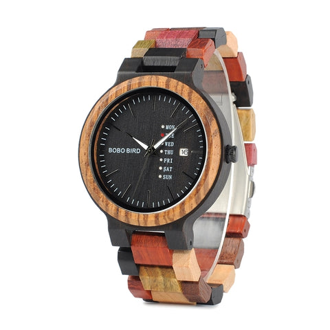 Calendar Watch with multicolored band