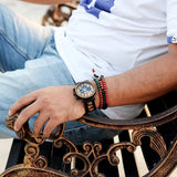 Two-tone Metal and Wood Chronograph Watch