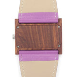 Back of pink wood and leather watch