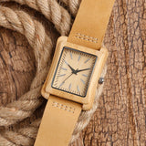 Square-faced Wood Watch
