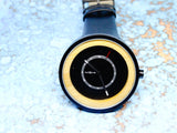 Sleek Leather and Wood Watch - Circles