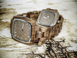 His and hers wooden watches