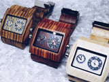Dual-Chrono Wooden Polygon Watch