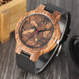 Marble Bamboo Watch with Vegan Leather Band