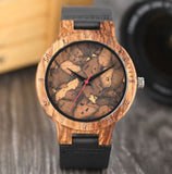 Marble Bamboo Watch with Vegan Leather Band