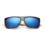 Bamboo Sunglasses with blue lenses