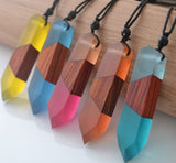 Leanzni Wood Resin Crystal Necklace - The Wud Shop