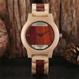Skeleton Bamboo Watch Pale and Red wood