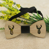 Laser-Cut Wooden Bow Tie Deer 