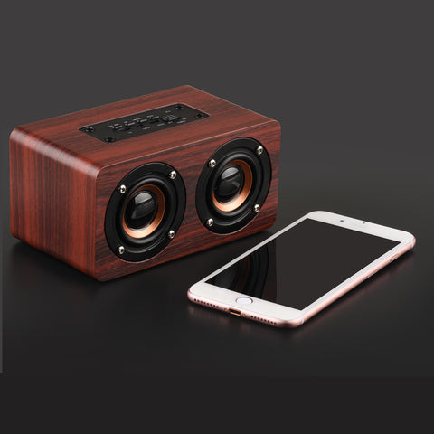 Walnut Bluetooth Speaker and cell phone